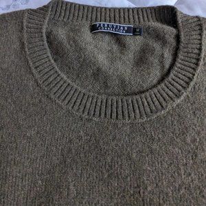 Peruvian Connection cropped olive green sweater